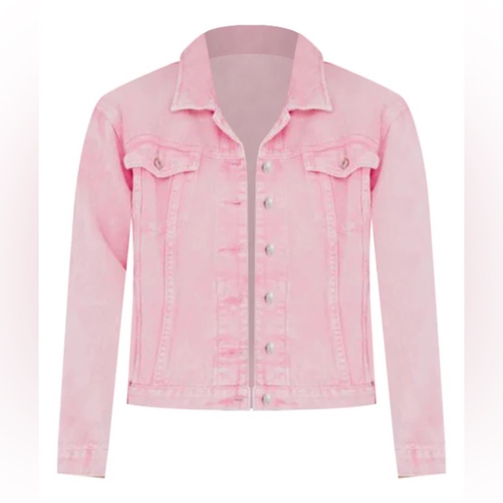 Pink denim jacket